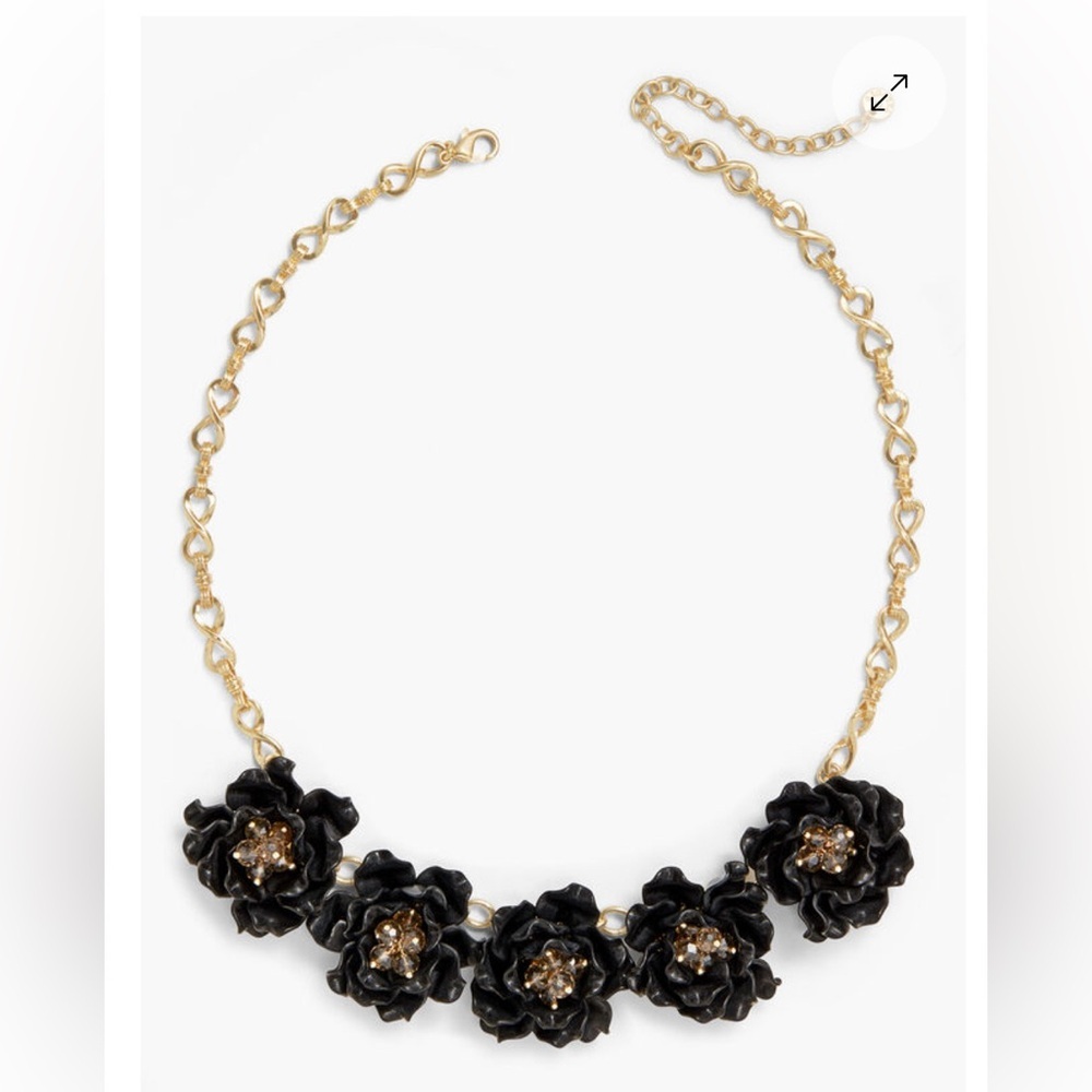 Talbots Black and Gold Floral Necklace